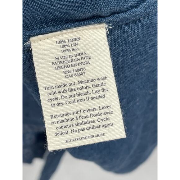 NWT Faherty Carmel Dress Key Largo Blue Linen Size Medium - Picture 12 of 13